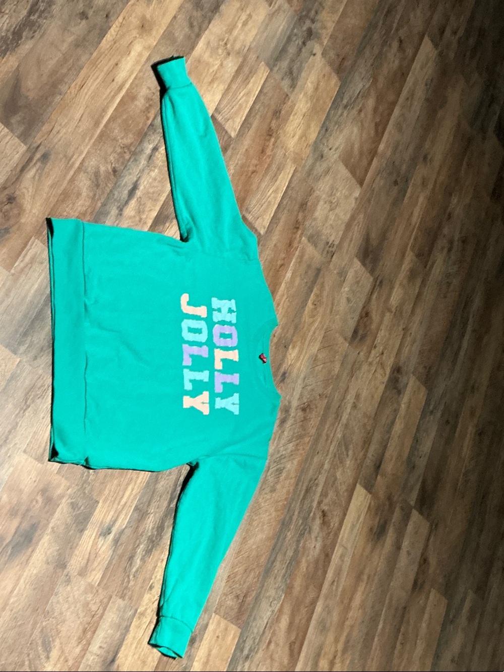 Green 'HOLLY JOLLY' Kids Sweatshirt